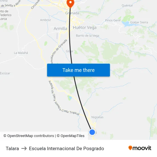 Talara to Escuela Internacional De Posgrado map