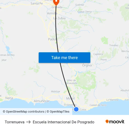Torrenueva to Escuela Internacional De Posgrado map
