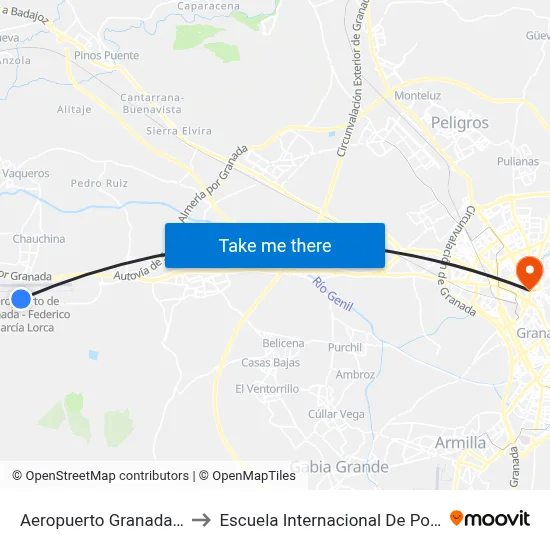 Aeropuerto Granada-Jaen to Escuela Internacional De Posgrado map