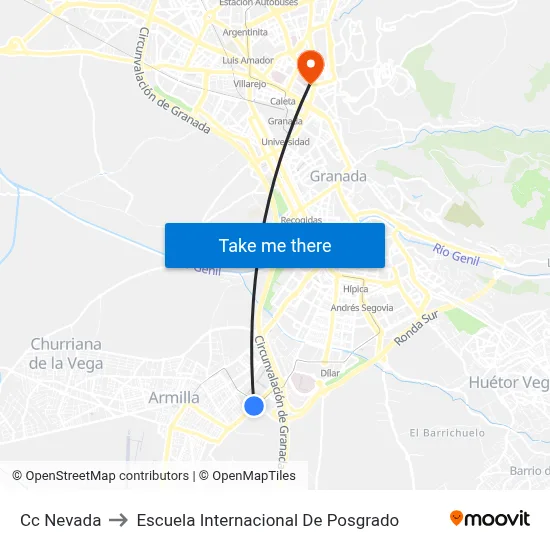 Cc Nevada to Escuela Internacional De Posgrado map