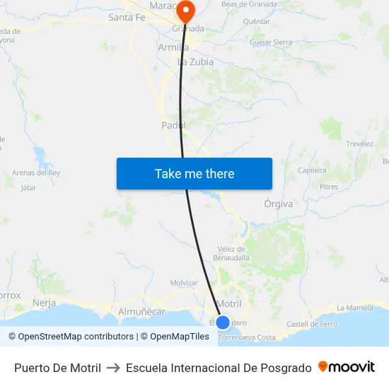 Puerto De Motril to Escuela Internacional De Posgrado map