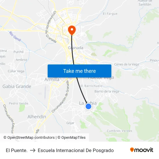 El Puente. to Escuela Internacional De Posgrado map