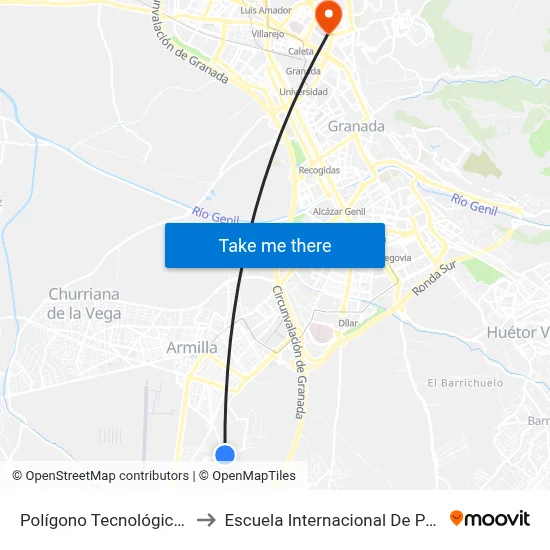 Polígono Tecnológico 1 Ida to Escuela Internacional De Posgrado map