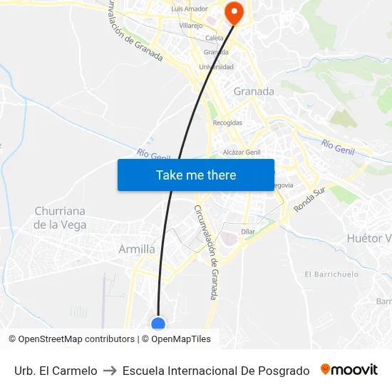Urb. El Carmelo to Escuela Internacional De Posgrado map