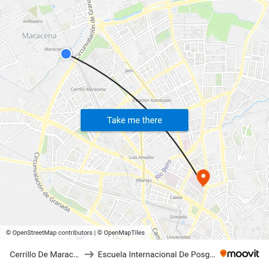 Cerrillo De Maracena to Escuela Internacional De Posgrado map