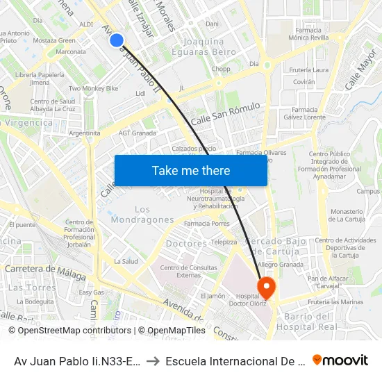 Av Juan Pablo Ii.N33-Est.Buses to Escuela Internacional De Posgrado map
