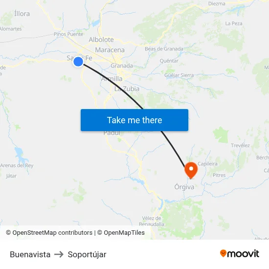 Buenavista to Soportújar map