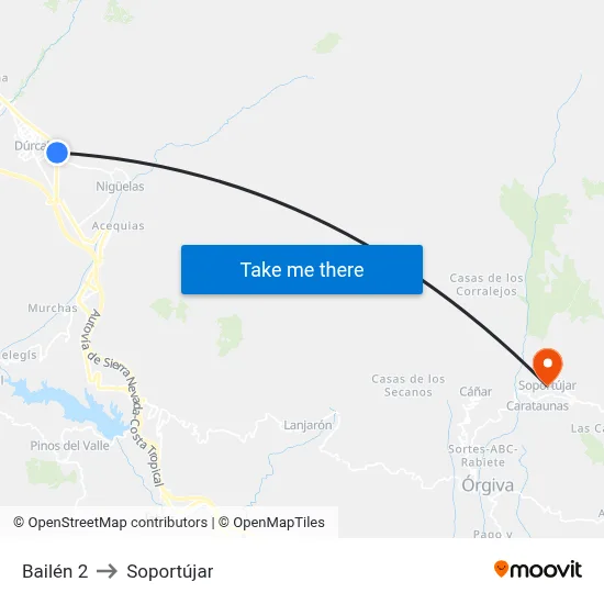 Bailén 2 to Soportújar map