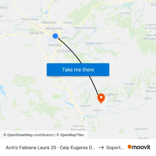Actriz Fabiana Laura 20 - Ceip Eugenia De Montijo to Soportújar map