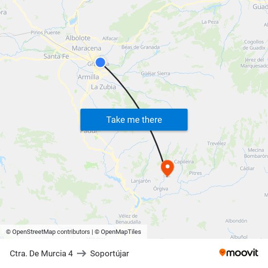 Ctra. De Murcia 4 to Soportújar map