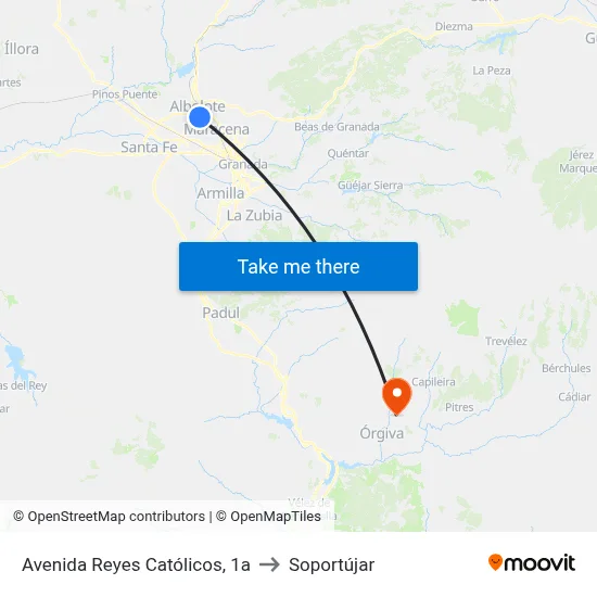 Avenida Reyes Católicos, 1a to Soportújar map