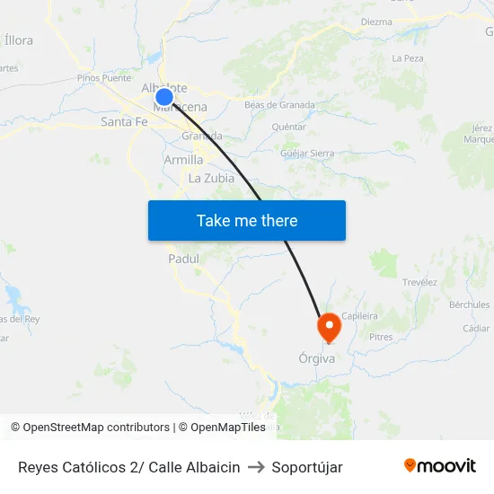 Reyes Católicos 2/ Calle Albaicin to Soportújar map
