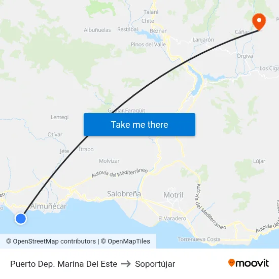Puerto Dep. Marina Del Este to Soportújar map