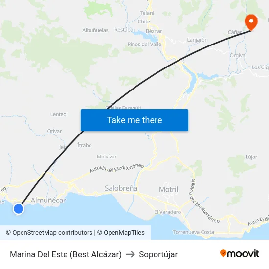 Marina Del Este (Best Alcázar) to Soportújar map