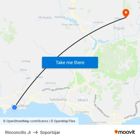 Rinconcillo Jr to Soportújar map