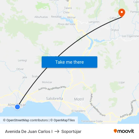 Avenida De Juan Carlos I to Soportújar map