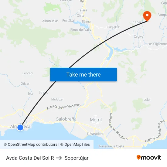 Avda Costa Del Sol R to Soportújar map