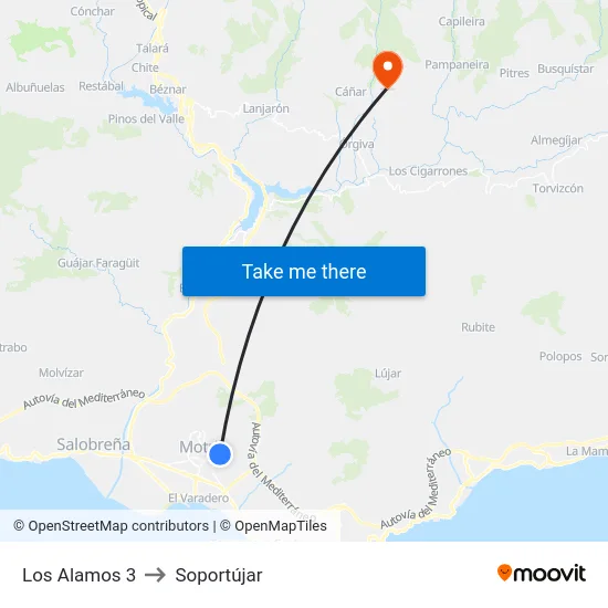 Los Alamos 3 to Soportújar map