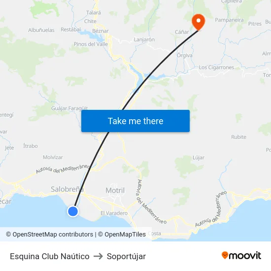 Esquina Club Naútico to Soportújar map