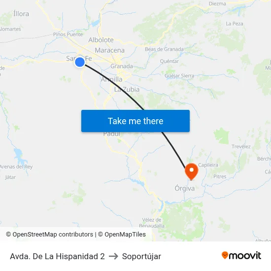Avda. De La Hispanidad 2 to Soportújar map