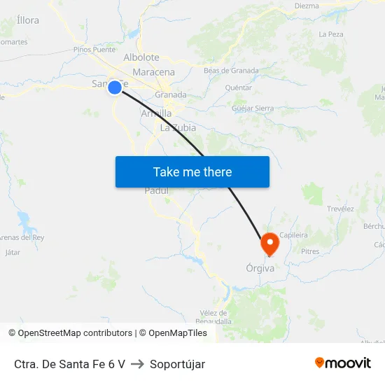 Ctra. De Santa Fe 6 V to Soportújar map