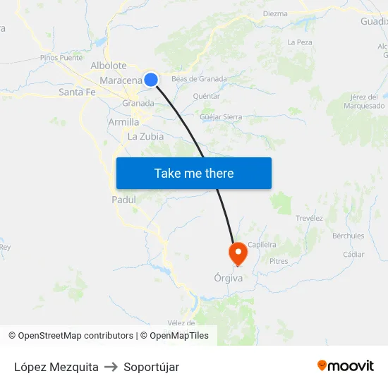 López Mezquita to Soportújar map
