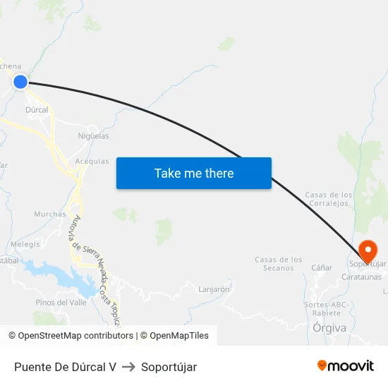 Puente De Dúrcal V to Soportújar map
