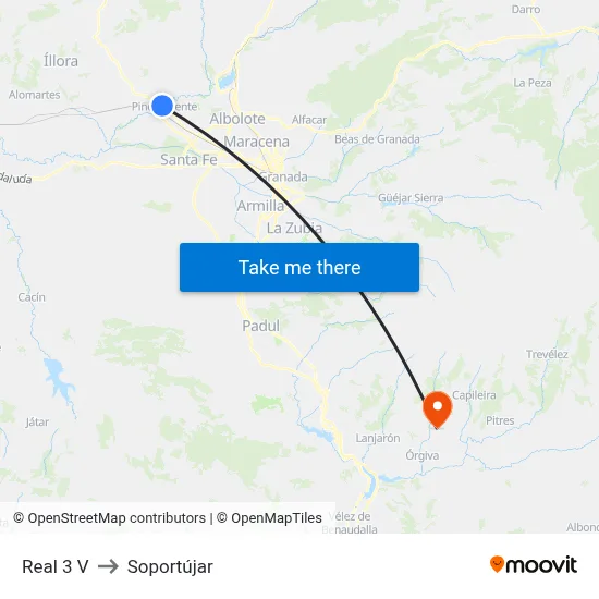 Real 3 V to Soportújar map