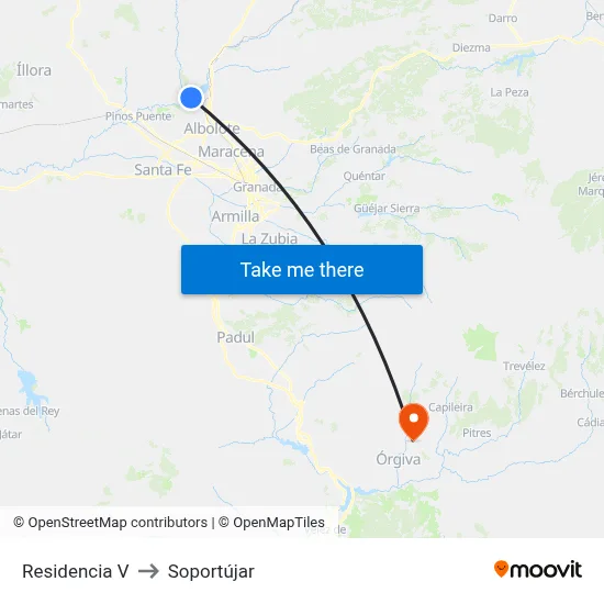 Residencia V to Soportújar map