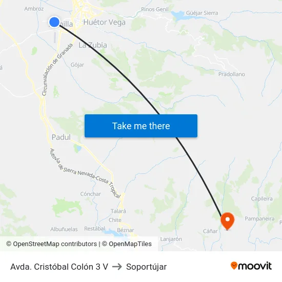 Avda. Cristóbal Colón 3 V to Soportújar map