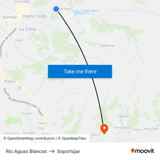 Río Aguas Blancas to Soportújar map