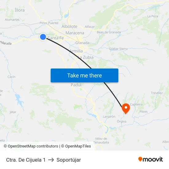 Ctra. De Cijuela 1 to Soportújar map