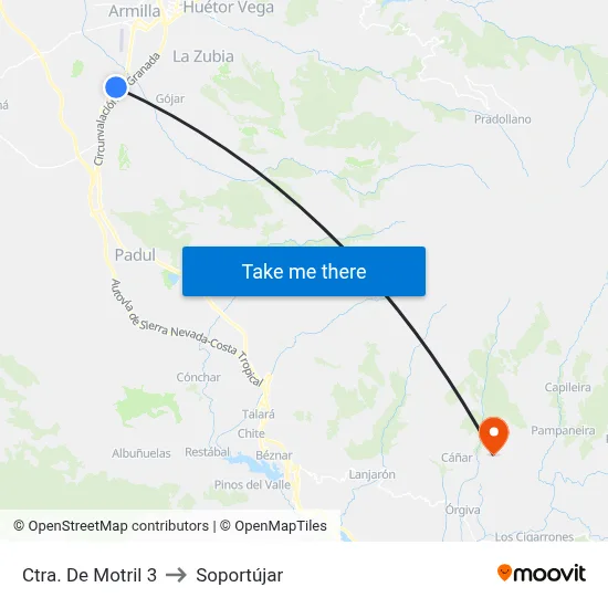 Ctra. De Motril 3 to Soportújar map