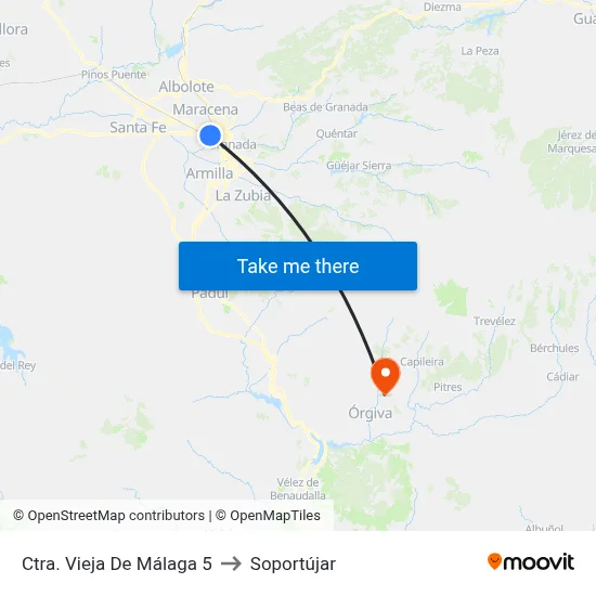 Ctra. Vieja De Málaga 5 to Soportújar map