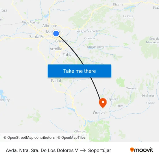 Avda. Ntra. Sra. De Los Dolores V to Soportújar map
