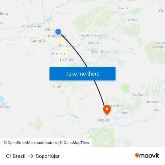 C/ Brasil to Soportújar map