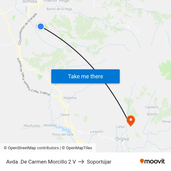 Avda .De Carmen Morcillo 2 V to Soportújar map