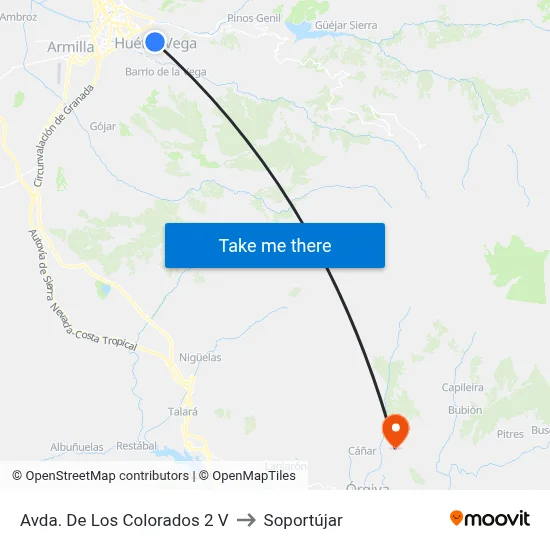 Avda. De Los Colorados 2 V to Soportújar map
