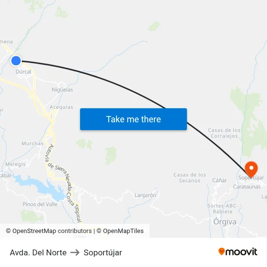 Avda. Del Norte to Soportújar map