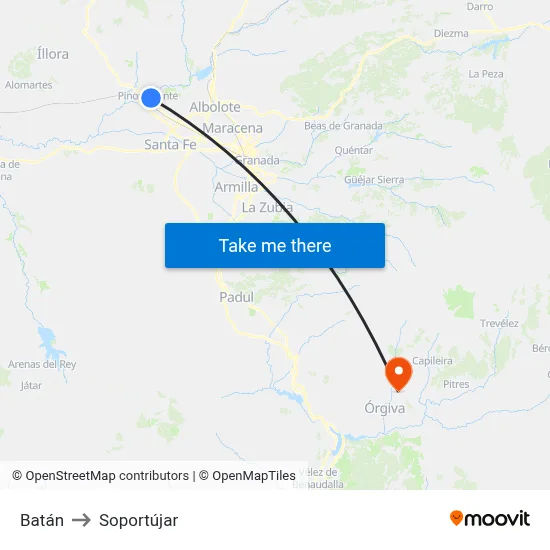 Batán to Soportújar map