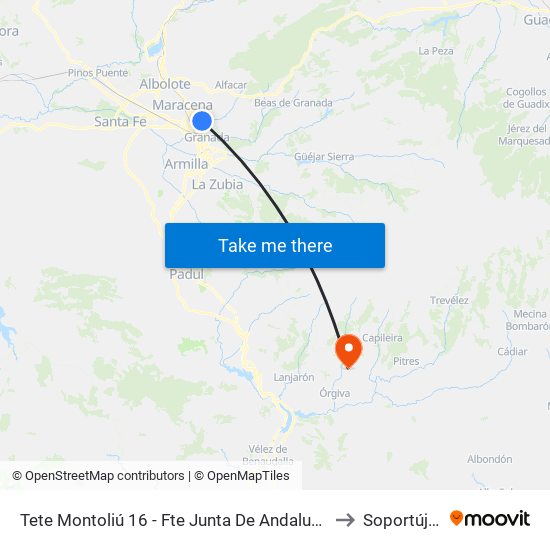 Tete Montoliú 16 - Fte Junta De Andalucía to Soportújar map