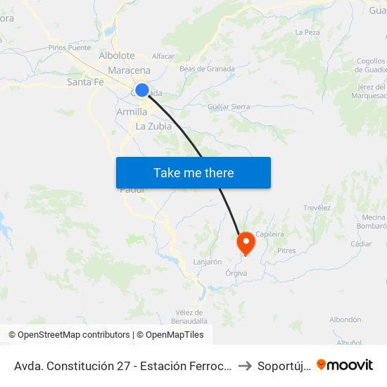 Avda. Constitución 27 - Estación Ferrocarril to Soportújar map