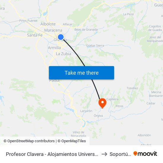 Profesor Clavera - Alojamientos Universitarios to Soportújar map