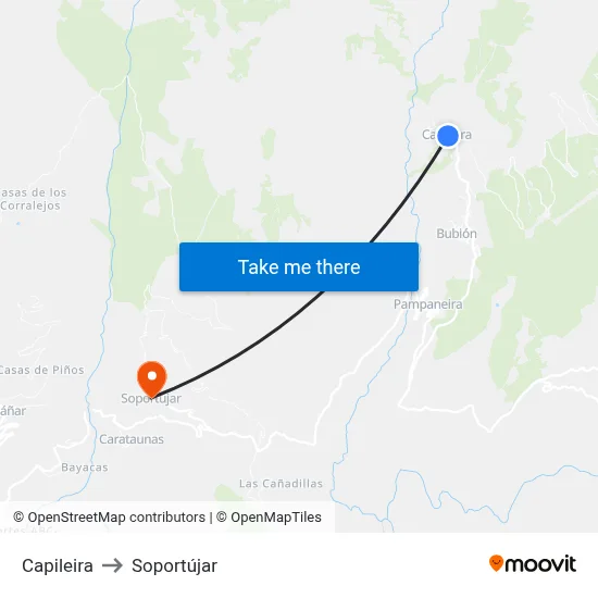 Capileira to Soportújar map