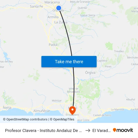 Profesor Clavera - Instituto Andaluz De Geofísica to El Varadero map