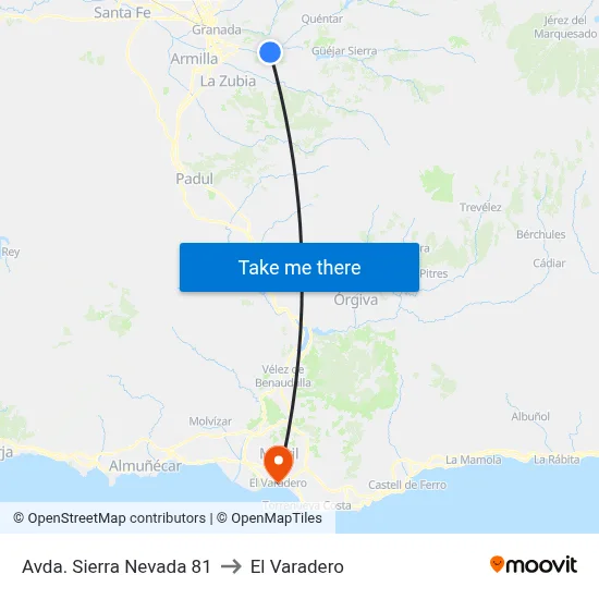 Avda. Sierra Nevada 81 to El Varadero map