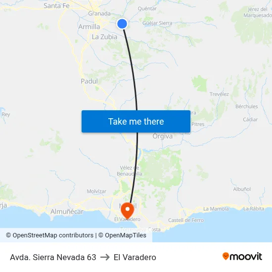 Avda. Sierra Nevada 63 to El Varadero map