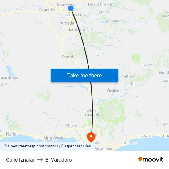 Calle Iznajar to El Varadero map