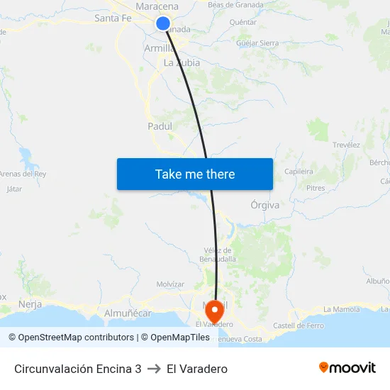 Circunvalación Encina 3 to El Varadero map