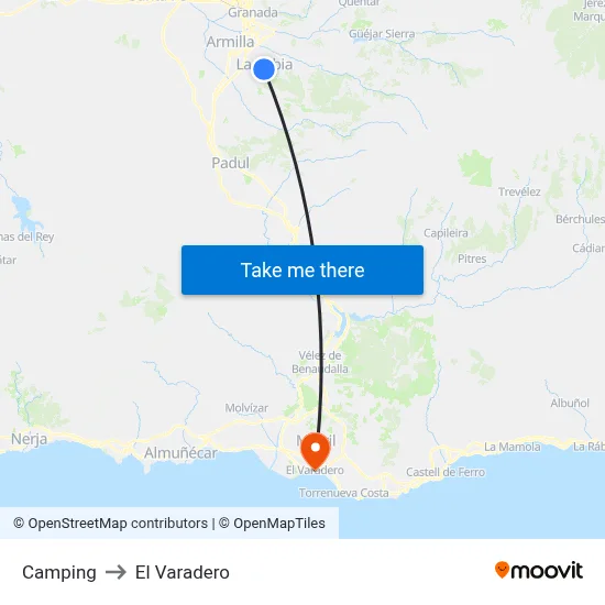 Camping to El Varadero map